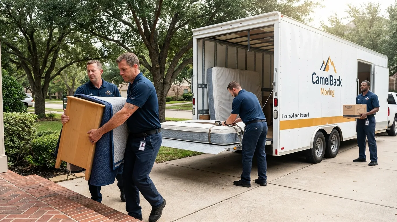 Crew loading residential truck for cross-state move from Big Stone Gap, VA