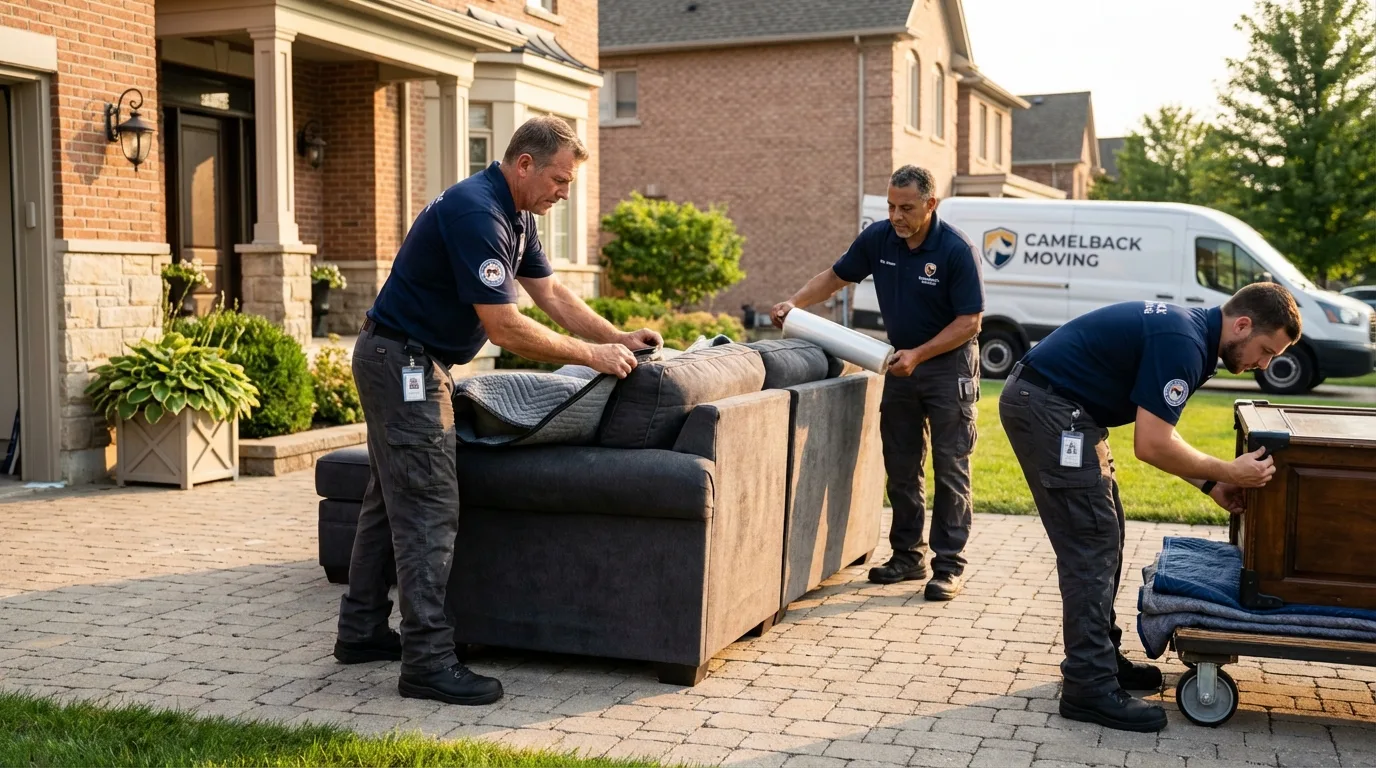 Large estate moving crew wrapping furniture in Big Stone Gap, VA